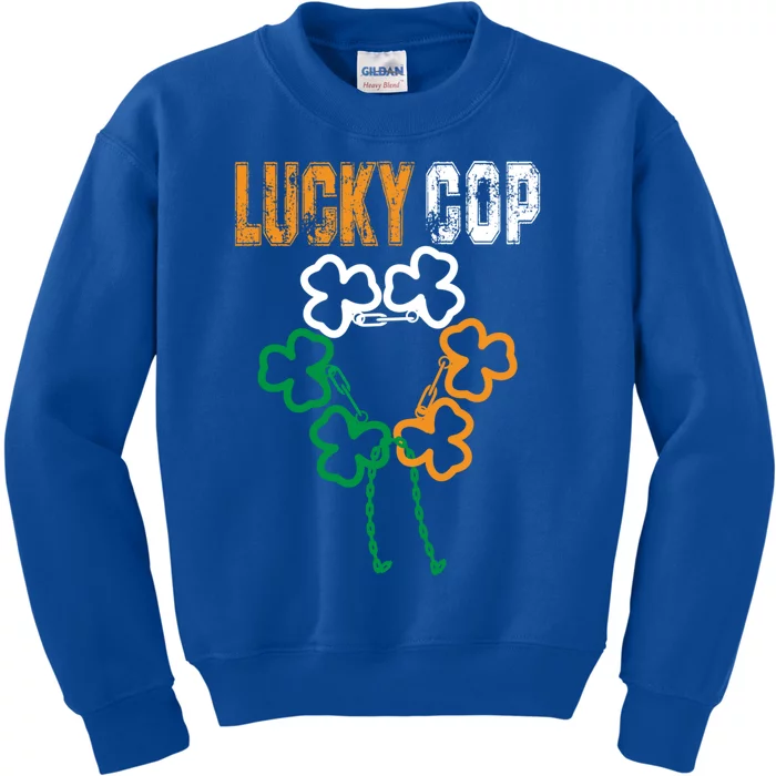 Lucky Cop Police Officer St Patricks Day Costume Meaningful Gift Kids Sweatshirt