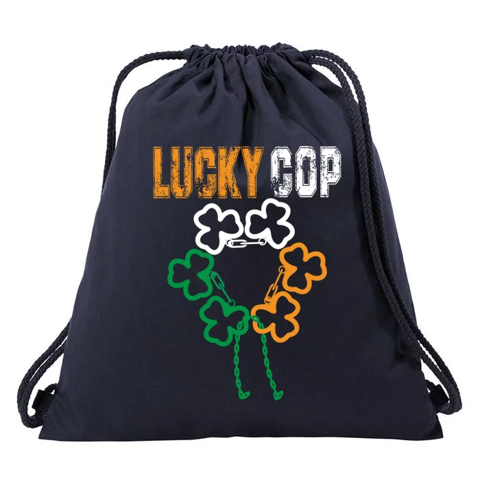 Lucky Cop Police Officer St Patricks Day Costume Gift Drawstring Bag