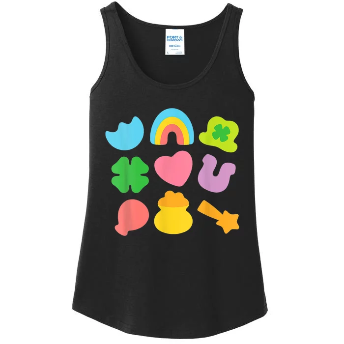 Lucky Charm Patricks Day Pot Of Gold Irish Shamrock Rainbow Ladies Essential Tank