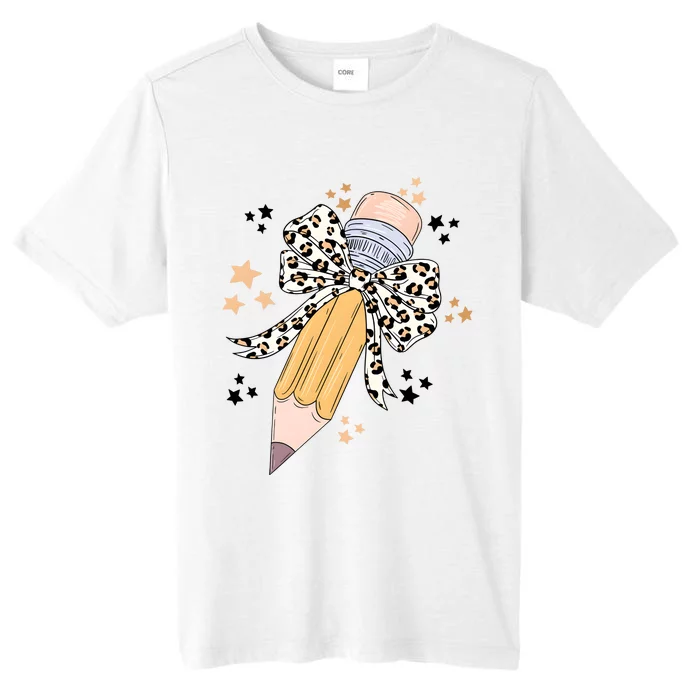 Leopard Coquette Pencil Teacher Student ChromaSoft Performance T-Shirt