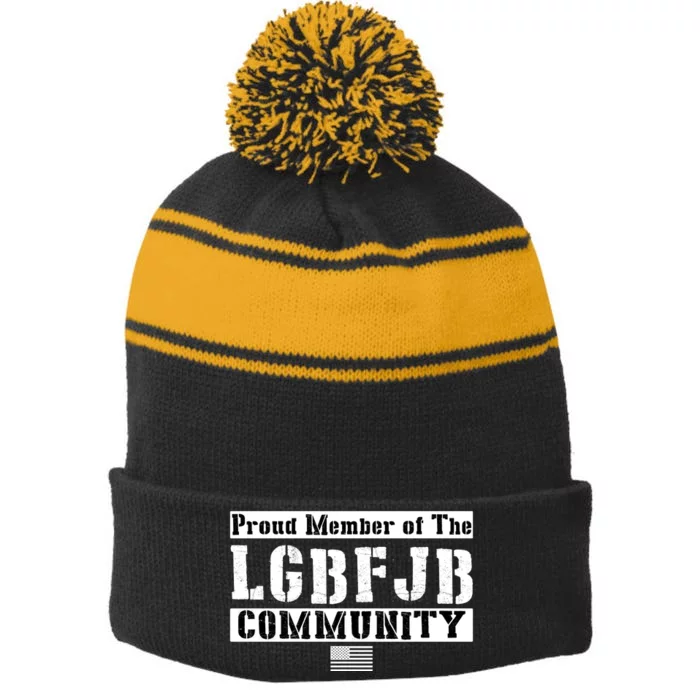 LGBFJB Community Proud Member USA Army Flag Stripe Pom Pom Beanie