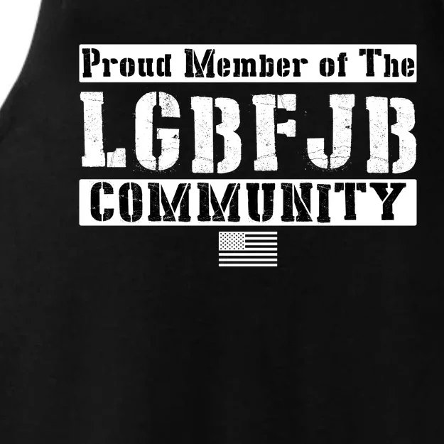 LGBFJB Community Proud Member USA Army Flag Ladies Tri-Blend Wicking Tank