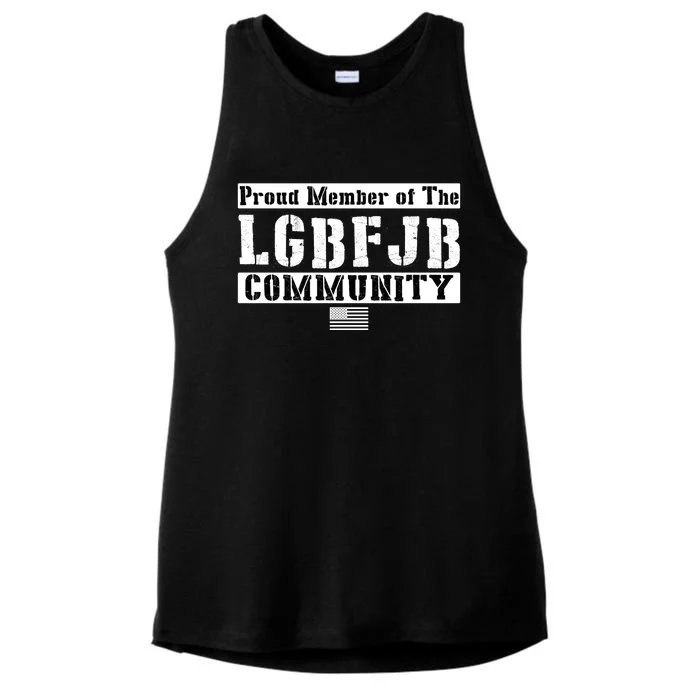 LGBFJB Community Proud Member USA Army Flag Ladies Tri-Blend Wicking Tank