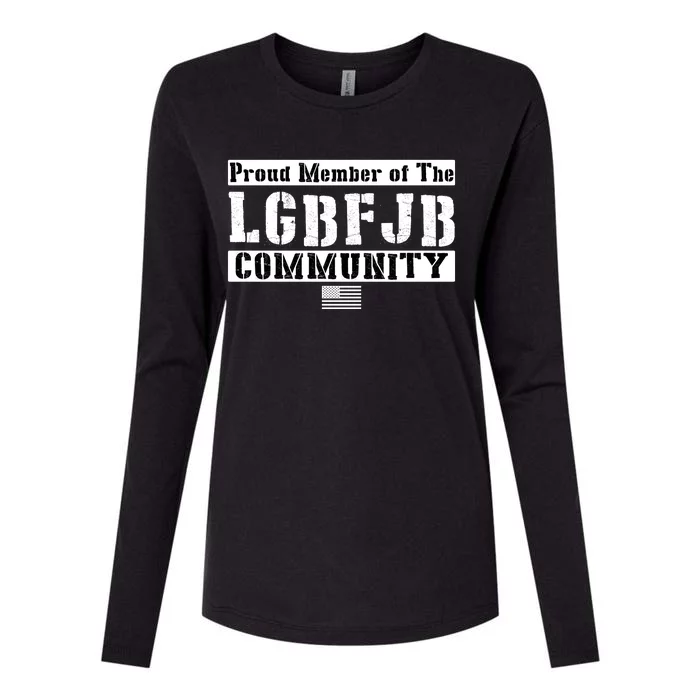 LGBFJB Community Proud Member USA Army Flag Womens Cotton Relaxed Long Sleeve T-Shirt