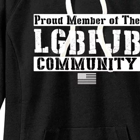 LGBFJB Community Proud Member USA Army Flag Women's Fleece Hoodie