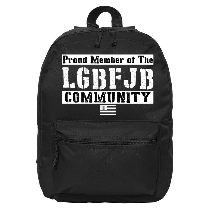 LGBFJB Community Proud Member USA Army Flag 16 in Basic Backpack