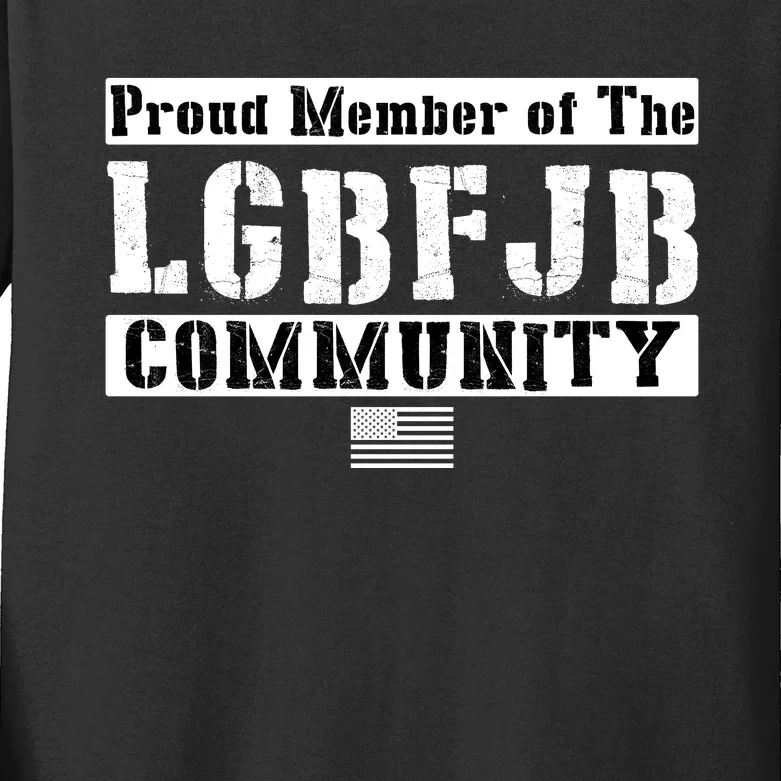 LGBFJB Community Proud Member USA Army Flag Kids Long Sleeve Shirt