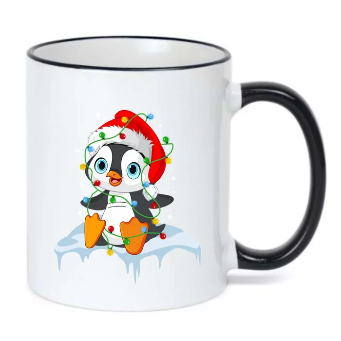 Light Christma Penguin Ugly Pajamas Santa Hat Xmas Great Gift Black Color Changing Mug