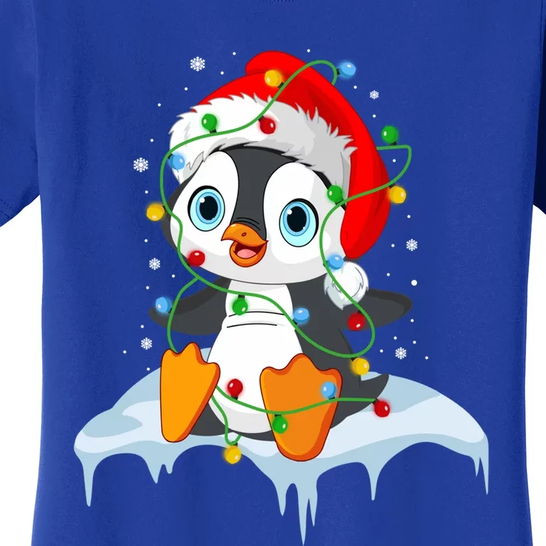 Light Christma Penguin Ugly Pajamas Santa Hat Xmas Great Gift Women's T-Shirt