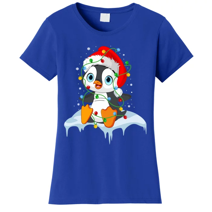 Light Christma Penguin Ugly Pajamas Santa Hat Xmas Great Gift Women's T-Shirt