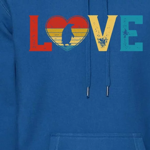 Love Cute Penguin Lover Animals Heart Valentine's Day Meaningful Gift Premium Hoodie