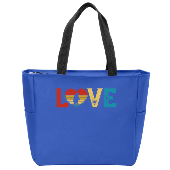 Love Cute Penguin Lover Animals Heart Valentine's Day Meaningful Gift Zip Tote Bag