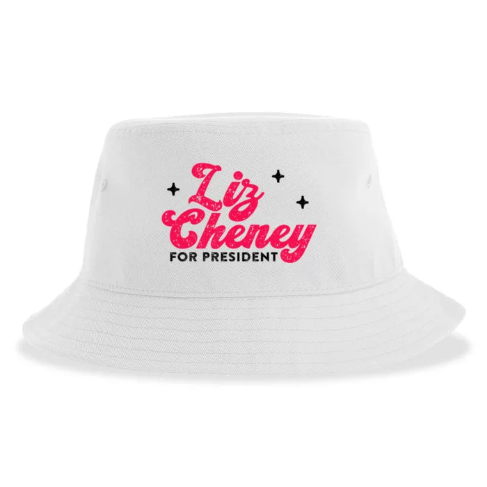 Liz Cheney President 2024 Vintage Republican Conservative Gift Sustainable Bucket Hat