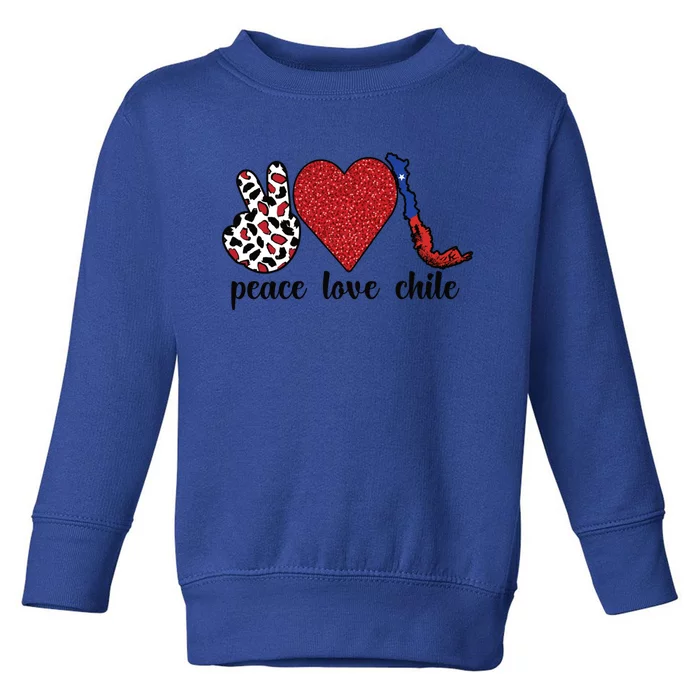 Love Chile Proud Chilean Flag Chilean Roots Cool Gift Toddler Sweatshirt