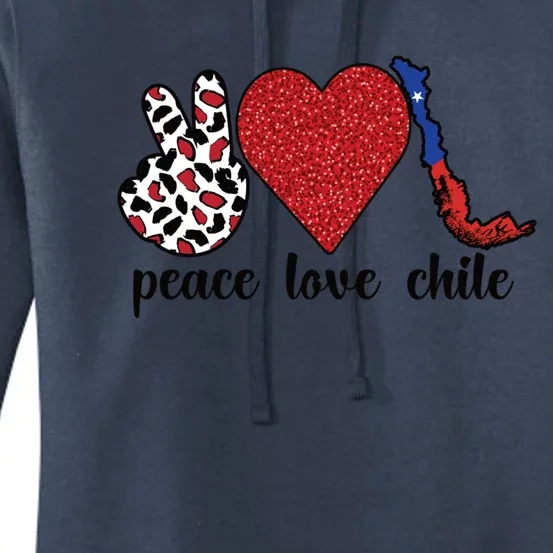 Love Chile Proud Chilean Flag Chilean Roots Cool Gift Women's Pullover Hoodie