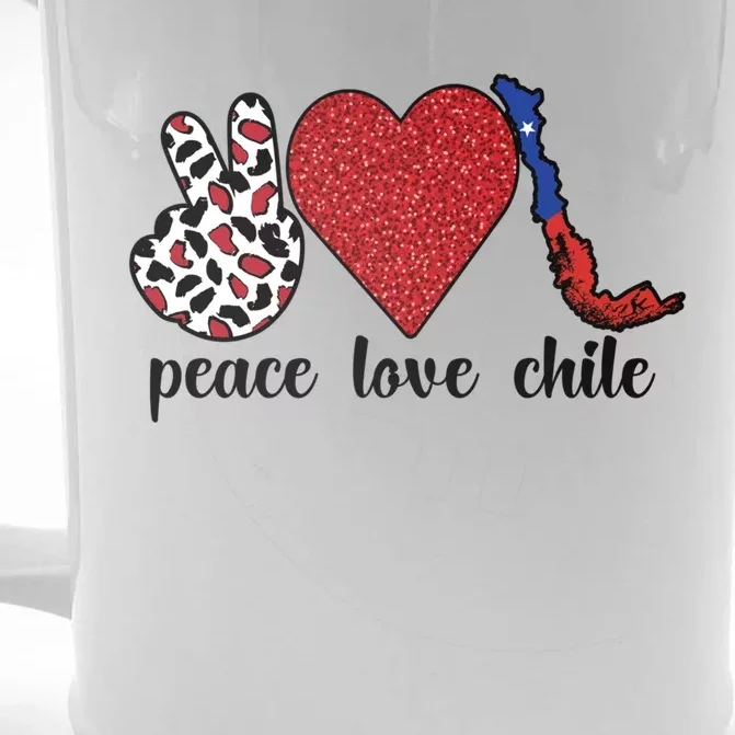 Love Chile Proud Chilean Flag Chilean Roots Cool Gift Front & Back Beer Stein