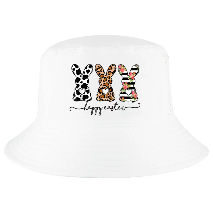 Leopard Cow Print Easter Bunnies Happy Easter Day Cool Comfort Performance Bucket Hat