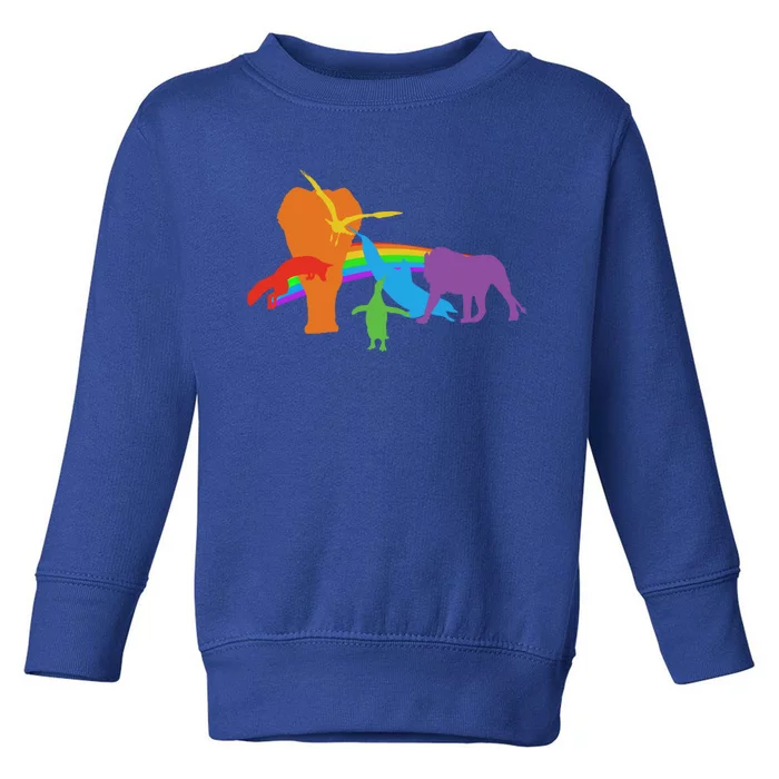 Lgbtq Community Pride Rainbow Wildlife Equal Rights Cool Gift Toddler Sweatshirt