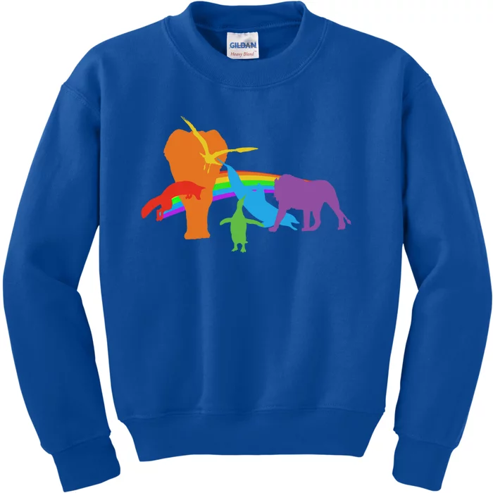 Lgbtq Community Pride Rainbow Wildlife Equal Rights Cool Gift Kids Sweatshirt