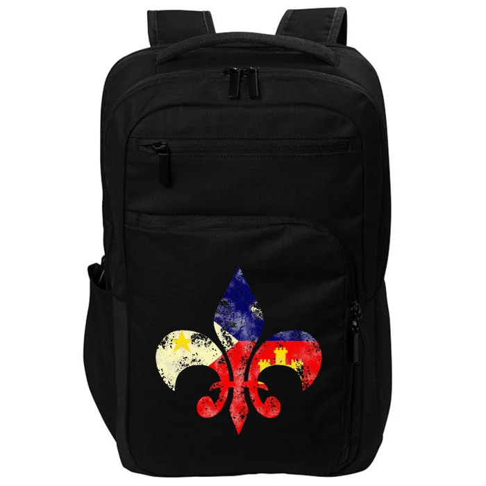 Louisiana Cajun Proud Acadiana Flag Distressed Fleur Impact Tech Backpack