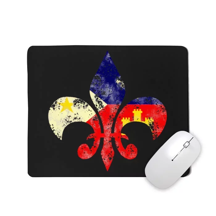 Louisiana Cajun Proud Acadiana Flag Distressed Fleur Mousepad