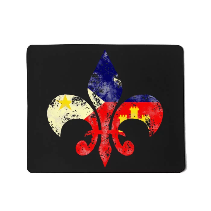 Louisiana Cajun Proud Acadiana Flag Distressed Fleur Mousepad