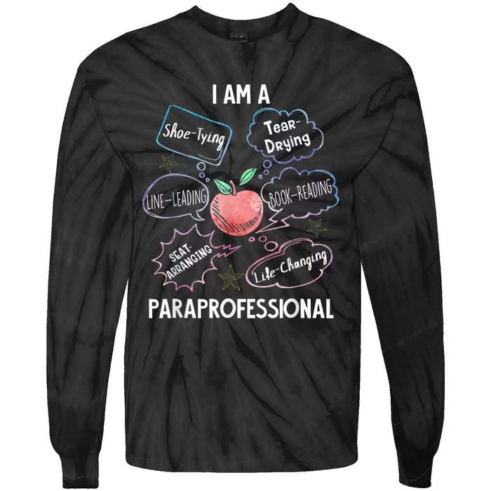 Life Changing Paraprofessional Para Squad Paraprofessional Tie-Dye Long Sleeve Shirt