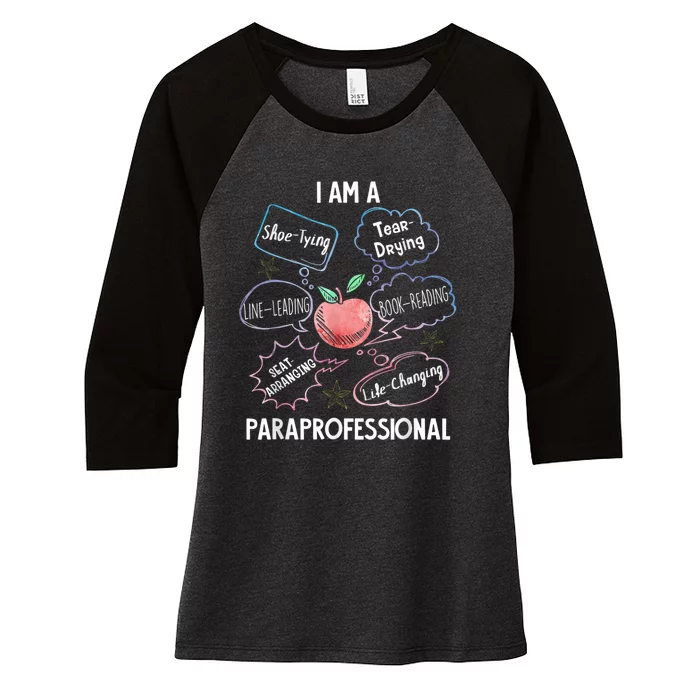 Life Changing Paraprofessional Para Squad Paraprofessional Women's Tri-Blend 3/4-Sleeve Raglan Shirt