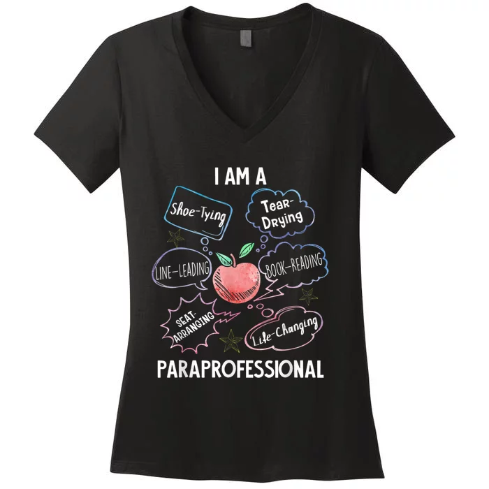 Life Changing Paraprofessional Para Squad Paraprofessional Women's V-Neck T-Shirt