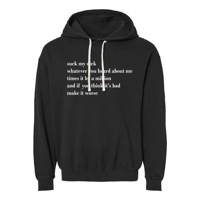 Leah Confessional Quote Garment-Dyed Fleece Hoodie