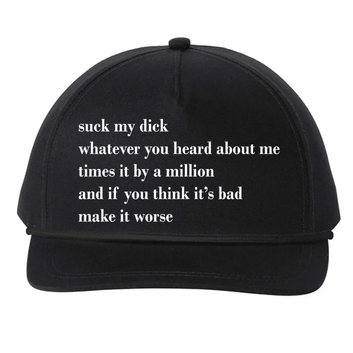 Leah Confessional Quote Snapback Five-Panel Rope Hat