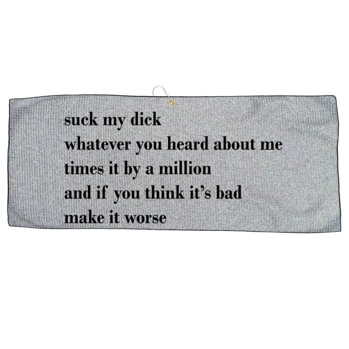 Leah Confessional Quote Large Microfiber Waffle Golf Towel