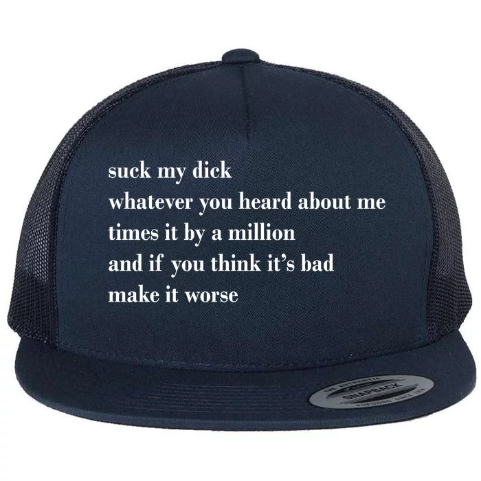 Leah Confessional Quote Flat Bill Trucker Hat