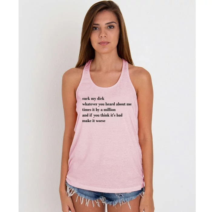 Leah Confessional Quote Women's Knotted Racerback Tank