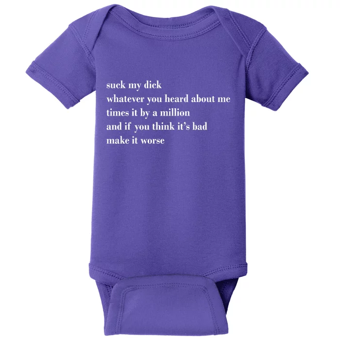 Leah Confessional Quote Baby Bodysuit