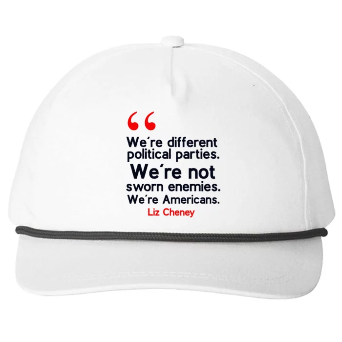 Liz Cheney Quote Snapback Five-Panel Rope Hat