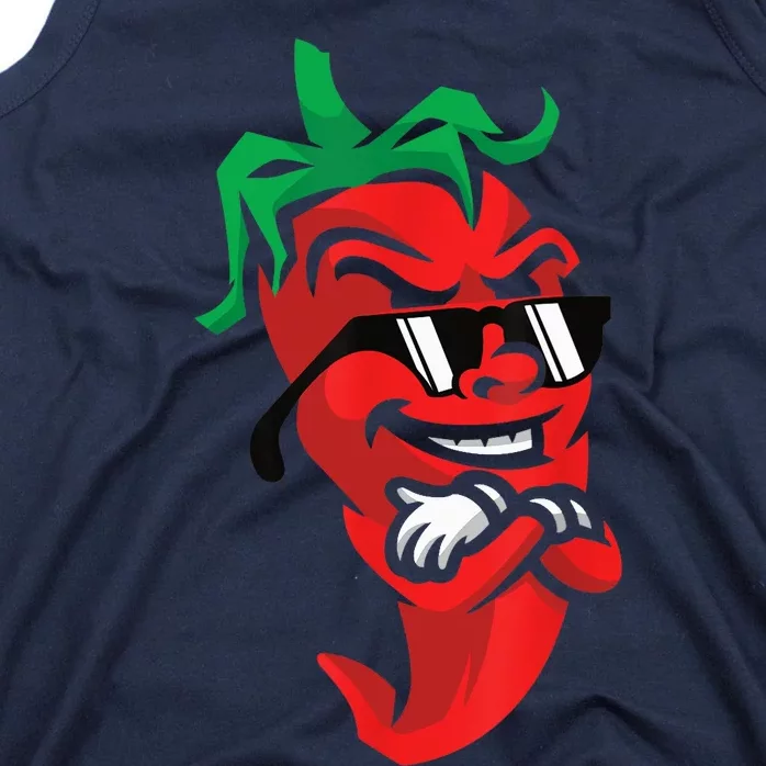 Lazy Cool Red Chili Pepper Mexican Spicy Hot Food Lover Tank Top