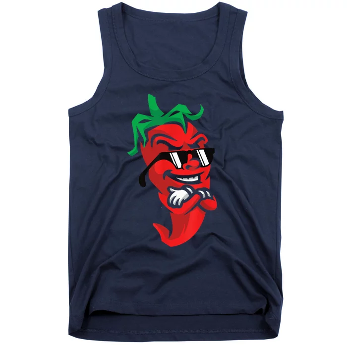 Lazy Cool Red Chili Pepper Mexican Spicy Hot Food Lover Tank Top