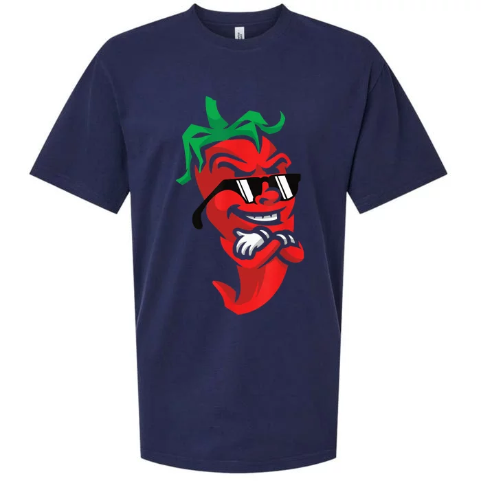 Lazy Cool Red Chili Pepper Mexican Spicy Hot Food Lover Sueded Cloud Jersey T-Shirt