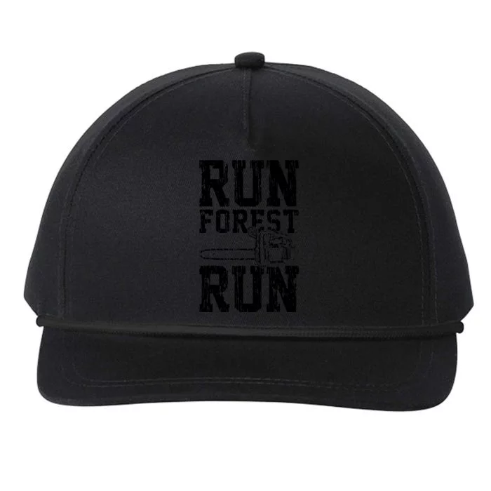 Lumberjack Chainsaw Run Forest Run Funny Snapback Five-Panel Rope Hat