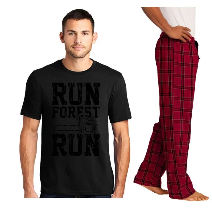 Lumberjack Chainsaw Run Forest Run Funny Pajama Set