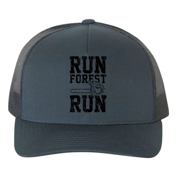 Lumberjack Chainsaw Run Forest Run Funny Yupoong Adult 5-Panel Trucker Hat