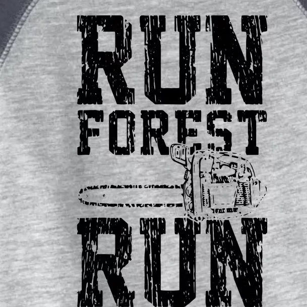 Lumberjack Chainsaw Run Forest Run Funny Toddler Fine Jersey T-Shirt