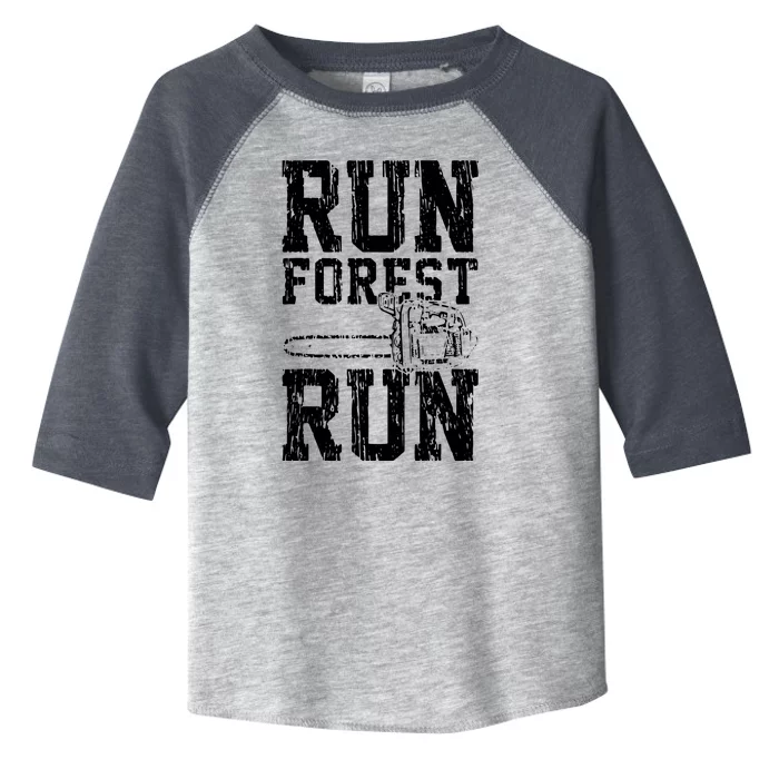 Lumberjack Chainsaw Run Forest Run Funny Toddler Fine Jersey T-Shirt