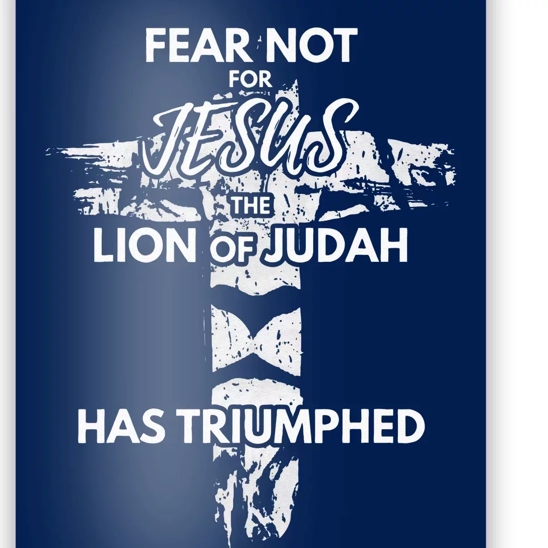 Lion Cross Revelation 55 Bible Verse Gift Poster