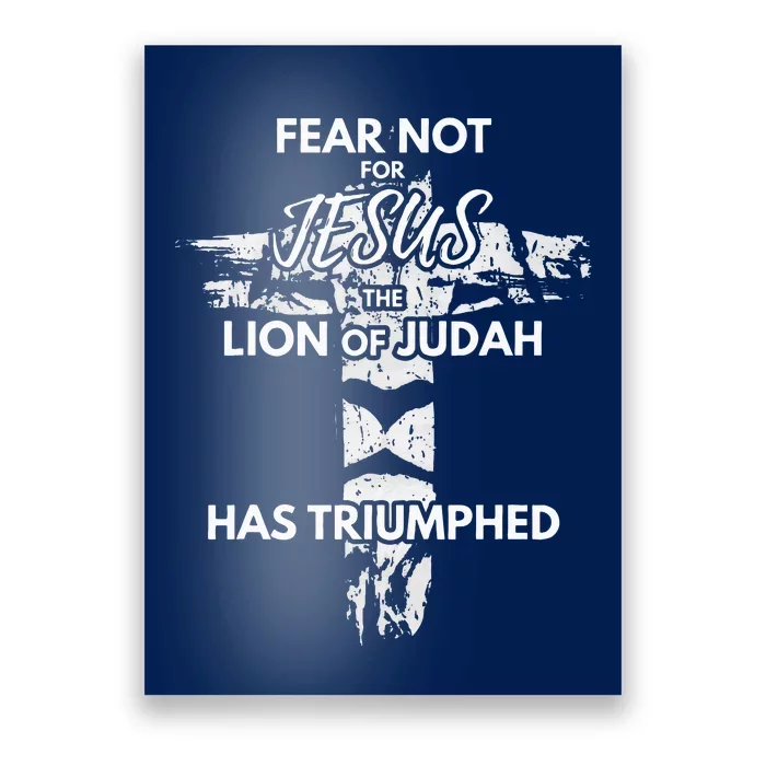 Lion Cross Revelation 55 Bible Verse Gift Poster