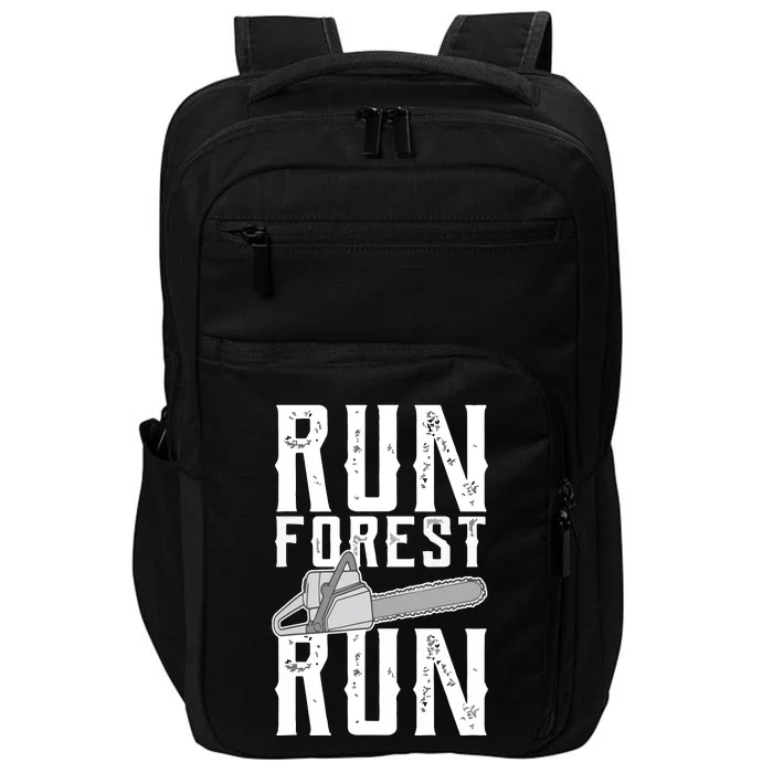 Lumberjack Chainsaw Run Forest Run Funny Impact Tech Backpack