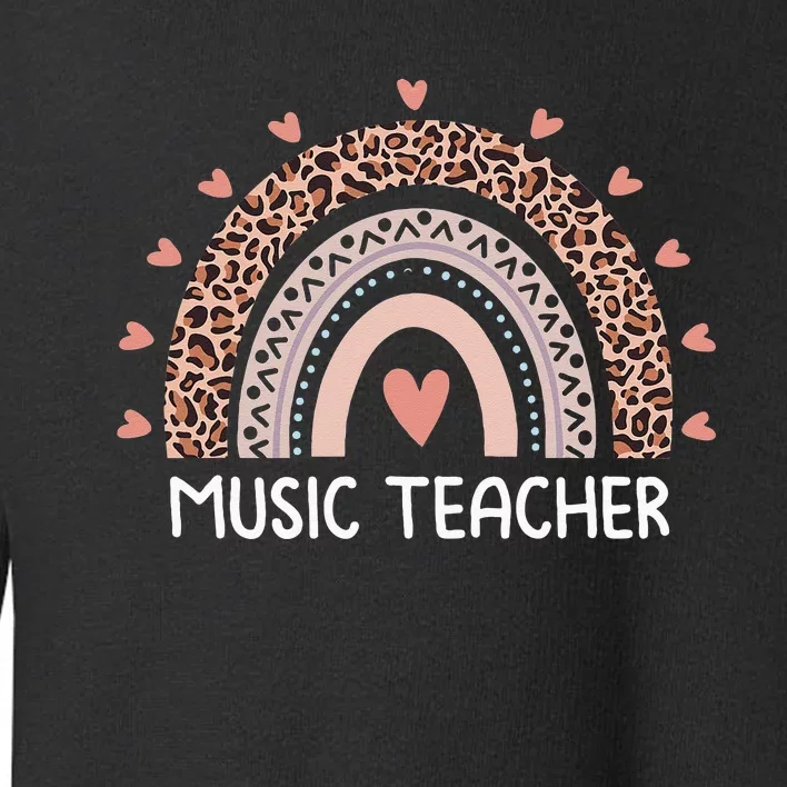 Leopard Cute Rainbow Music Teacher Back To School Supplies Toddler Sweatshirt