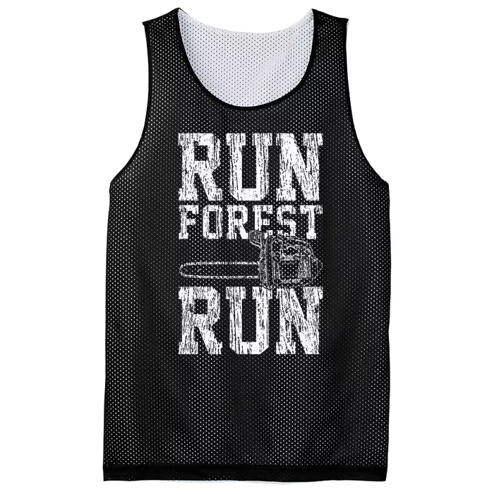 Lumberjack Chainsaw Run Forest Run Funny Mesh Reversible Basketball Jersey Tank