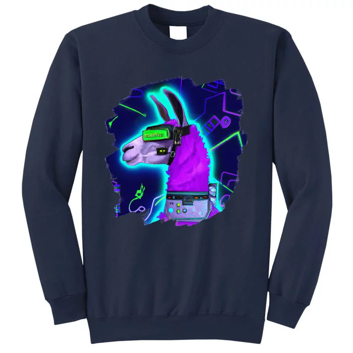 Llama Cyborg Robot Llama Cool Artistic Retro Alpacas Sweatshirt